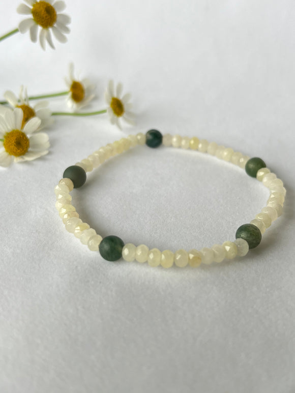 Armbånd med Mose Agat og Citrine