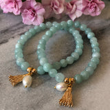 Amazonitt Ferskvannsperle charms