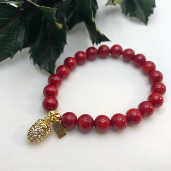 Jul: Armbånd med Red Bamboo Coral